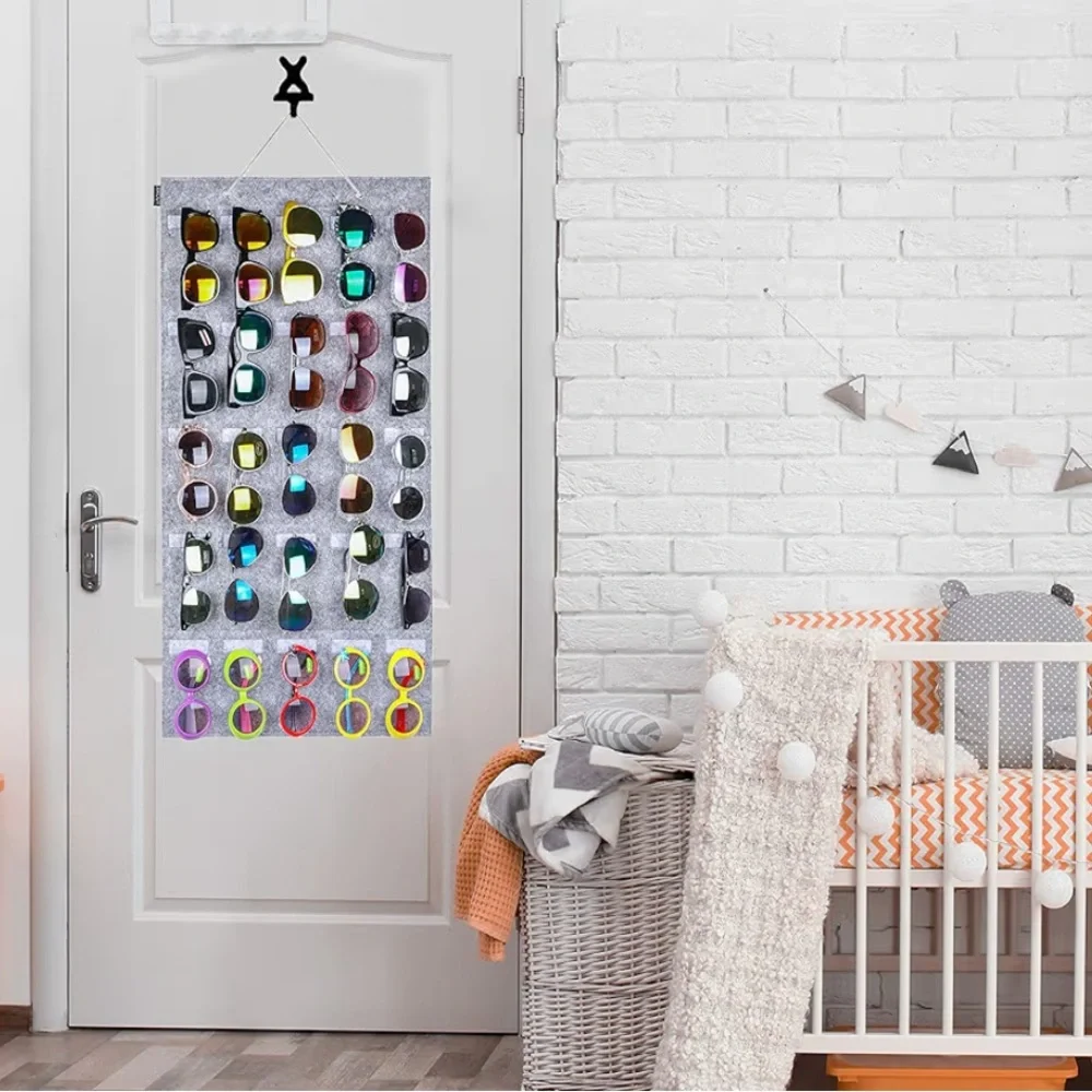 Gray Hanging Sunglasses Organizer